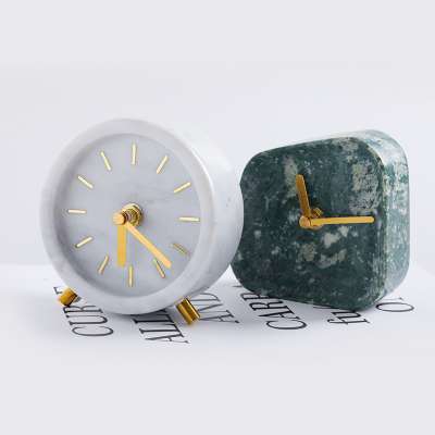 Factory Direct High Quality Desk and Table Clocks Marble Alarm Clock  Home Decorative