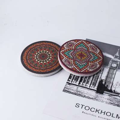 Blank Absorbent Stone Cup Coaster Set Sublimation Sandstone Coasters