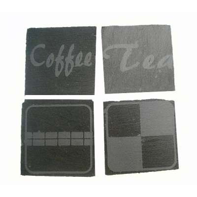 Eco-friendly Slate Coffee and Tea Cup Coaster Natural Black Slate Coaster